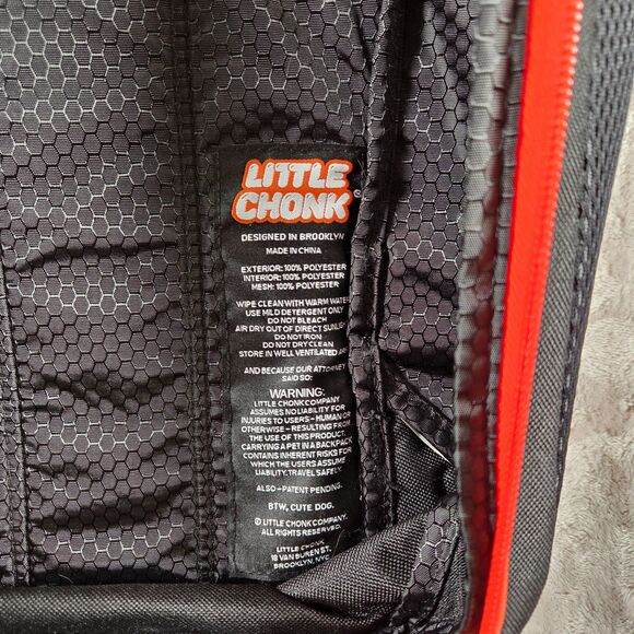 Little Chonk Maxine Dog Backpack Carrier Adjustable Black Orange Small - Picture 4 of 4